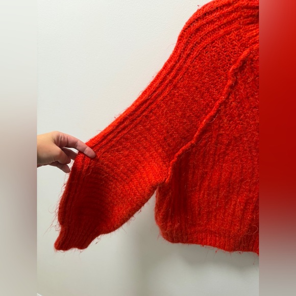 Free People Carter Pullover Sweater Red - Picture 3 of 4